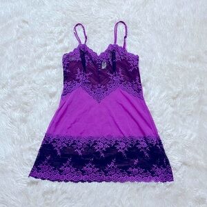 Purple Lace Nightie Chemise Slip Dress